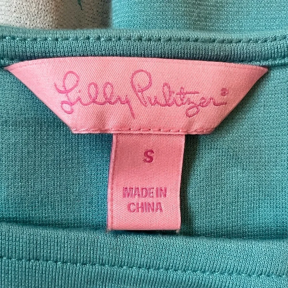 Lily Pulitzer | Jonah Ball and Chain Print Teal Above Knee Dress with Be… - Picture 7 of 12